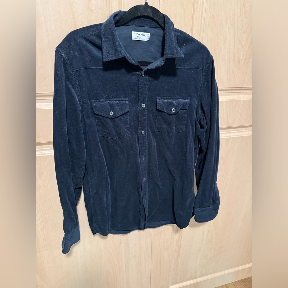 FRAME Men’s Double Pocket Micro Corduroy Shirt - Medium